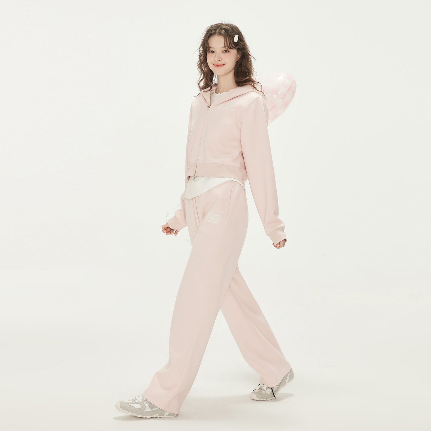 Zip-Up Hoodie And Sweatpants With Embroidered Label