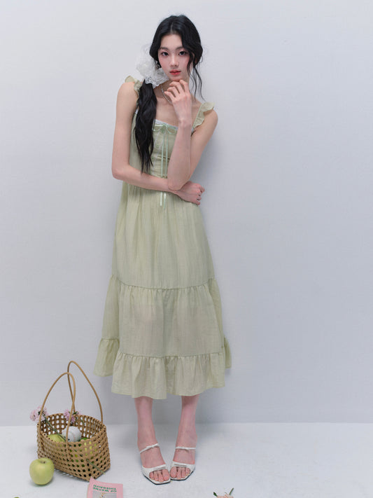 Frilled Strap Tiered Summer Holiday Dress