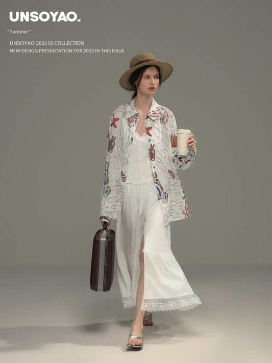 Loose Fit Shirt With Marine Embroidery