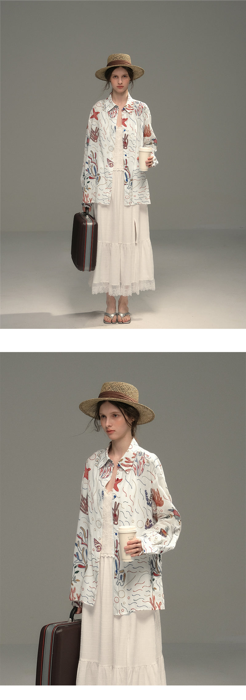 Loose Fit Shirt With Marine Embroidery