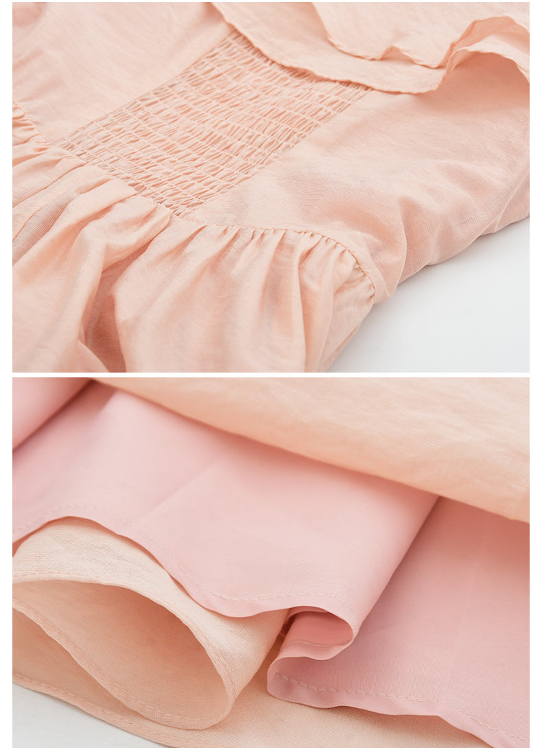 Ruffled Off-Shoulder Chiffon Dress