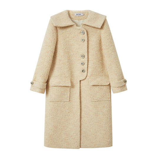 Sailor Collar Coat With Distinctive Placket