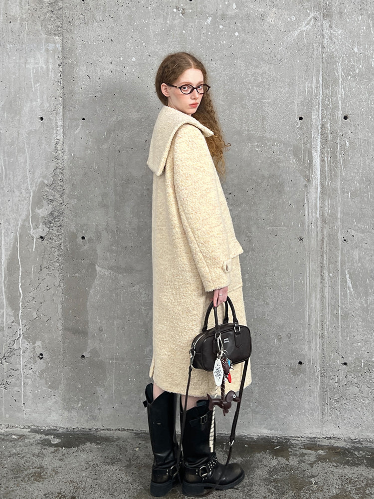 Sailor Collar Coat With Distinctive Placket