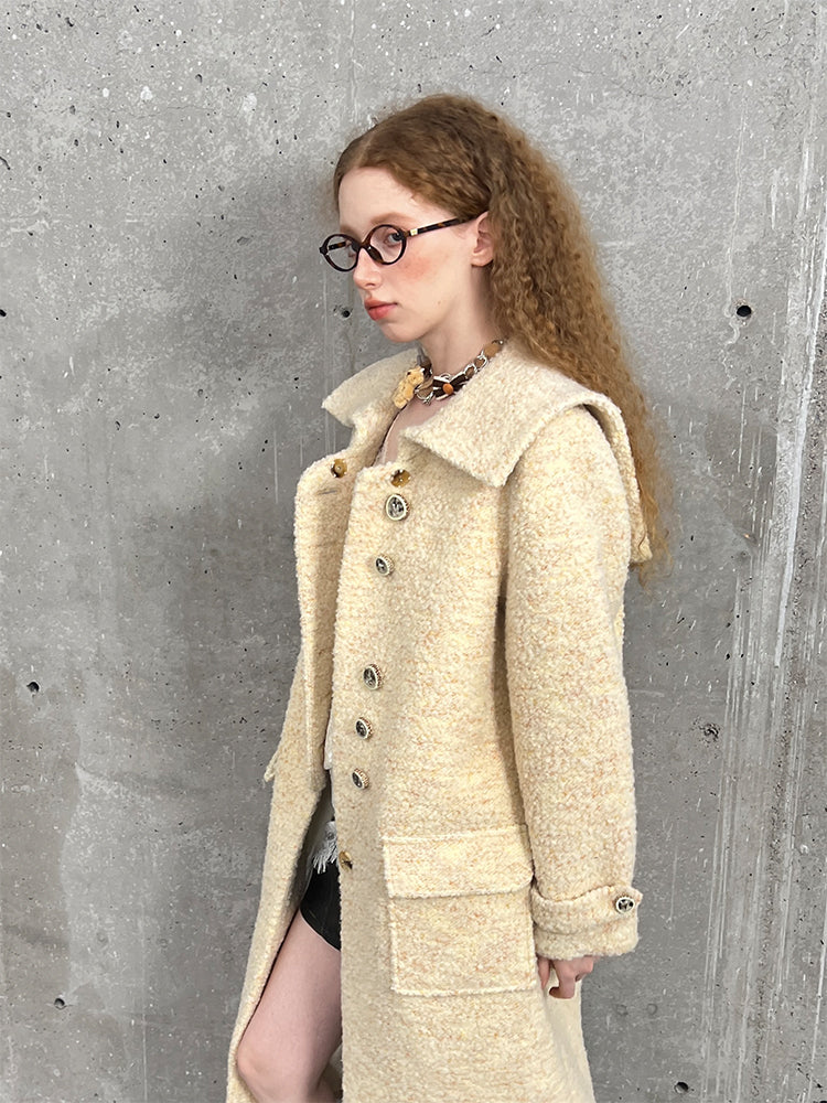 Sailor Collar Coat With Distinctive Placket