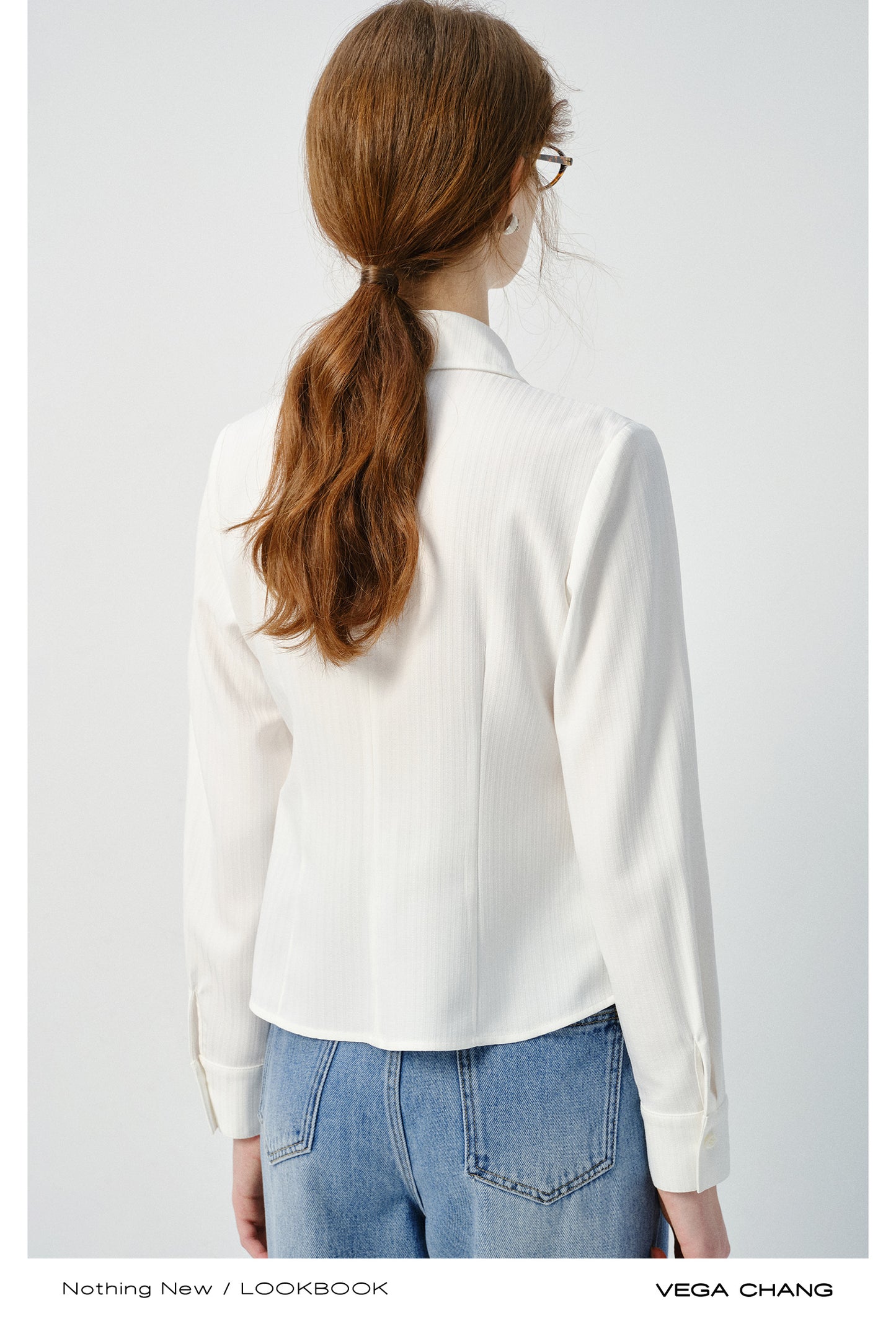 Striped Gathered Shirt With Double Zipper