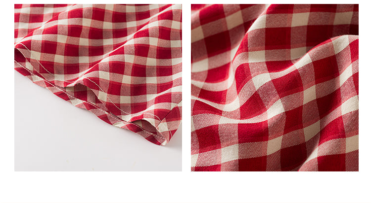 High Waist Checkered Skirt With Laced Waistband