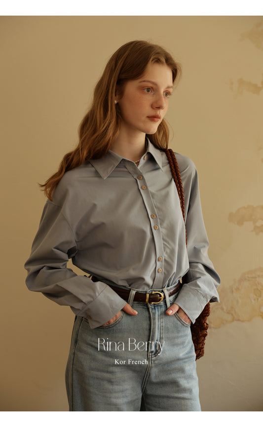 Rose Embroidered Paired Button Shirt