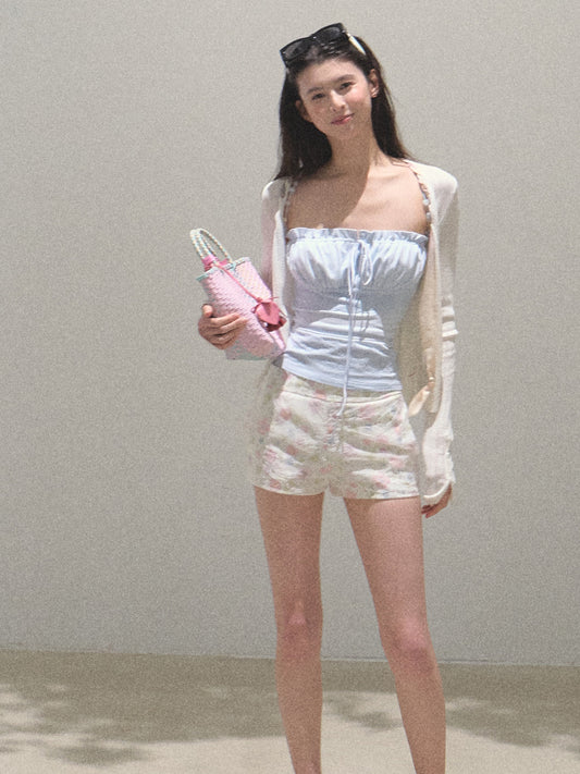 Knit Top With Braided Ribbon Detail