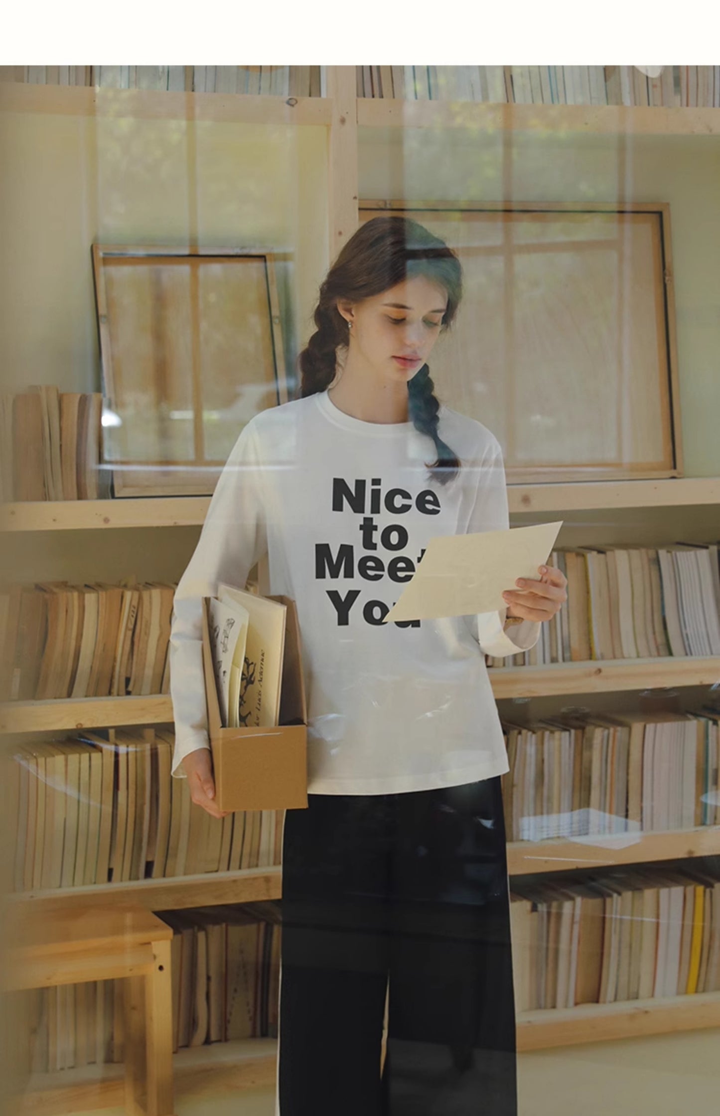 Long-Sleeve Message Print Tee