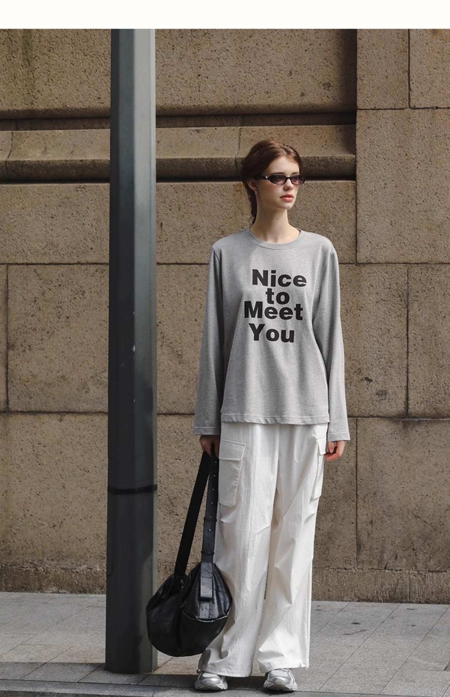 Long-Sleeve Message Print Tee