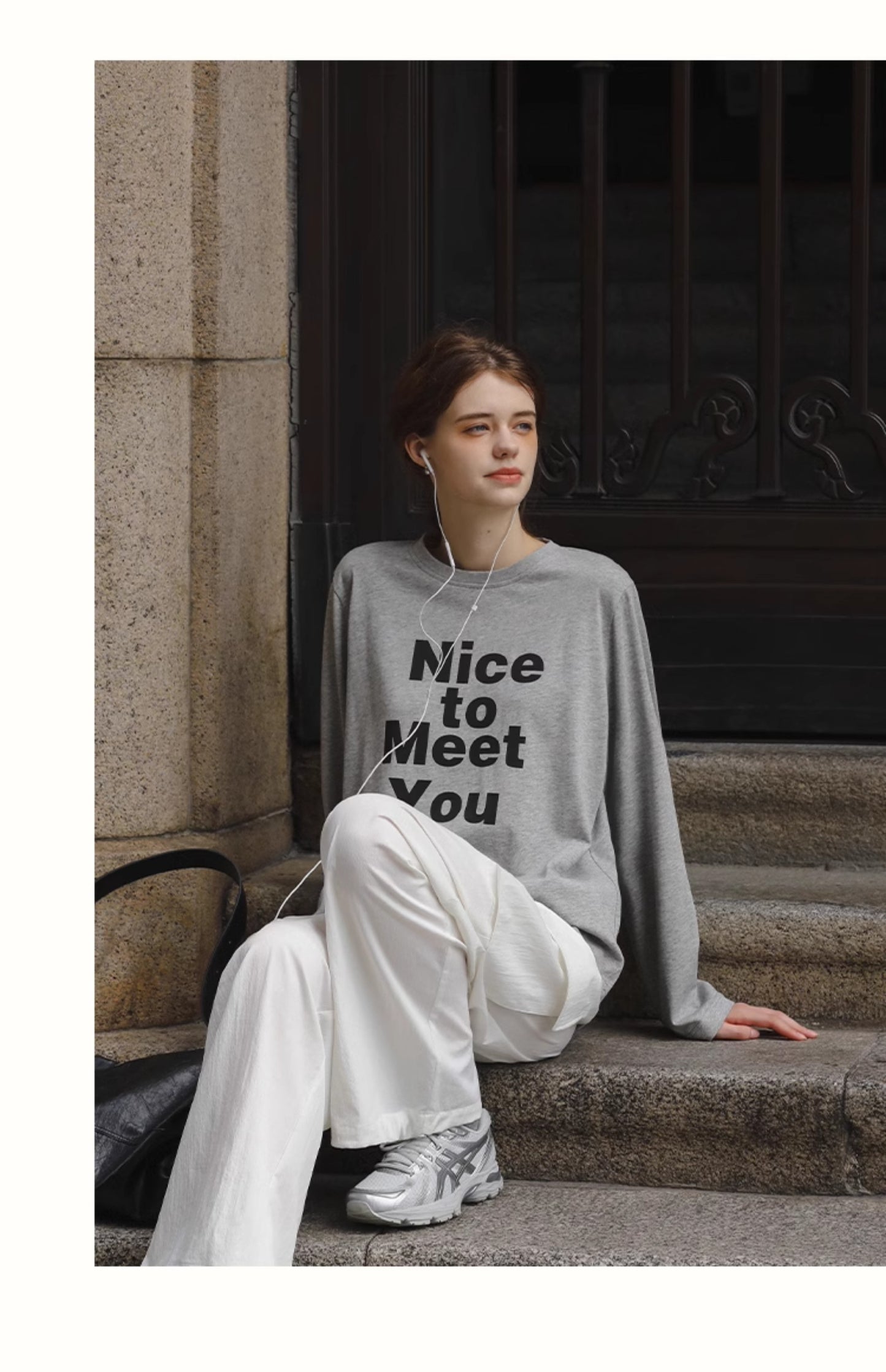 Long-Sleeve Message Print Tee
