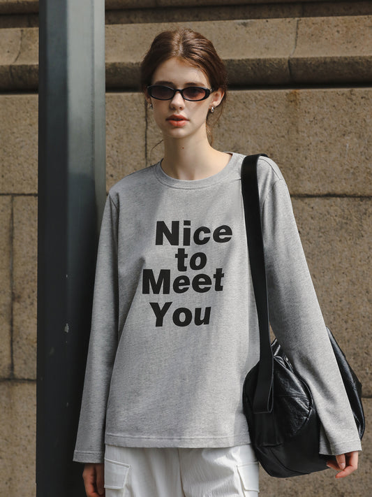 Long-Sleeve Message Print Tee
