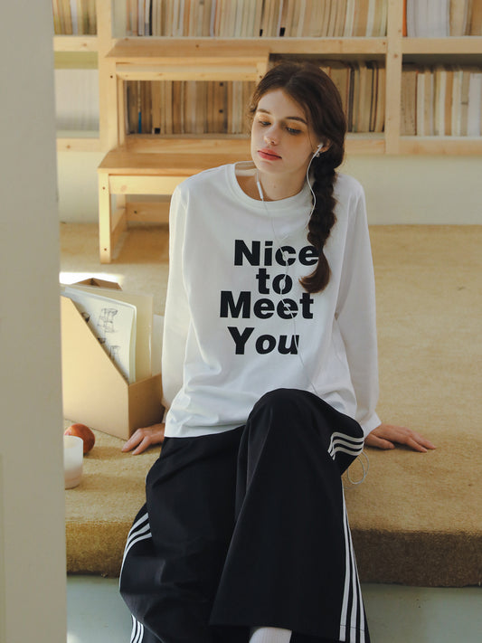 Long-Sleeve Message Print Tee