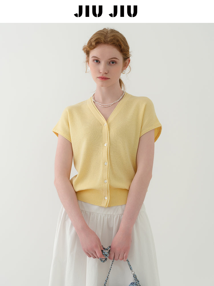 Knit Top In Silk Blend With Matching Lace Scarf