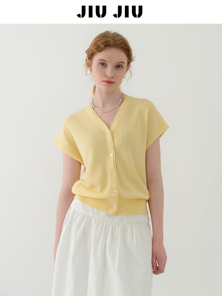 Knit Top In Silk Blend With Matching Lace Scarf