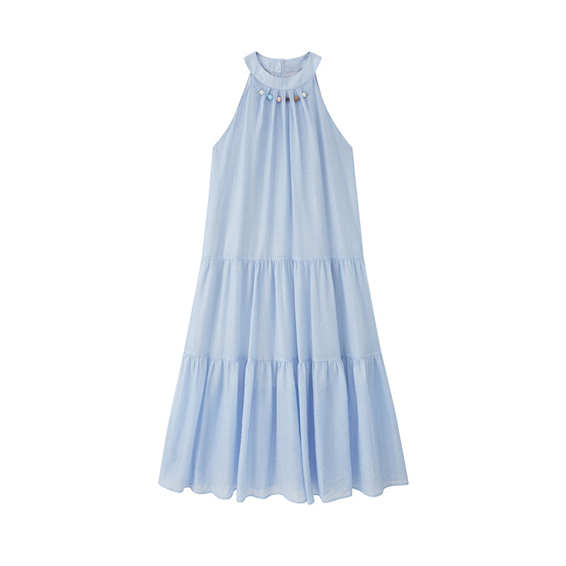 Beaded Halter Neck Maxi Dress