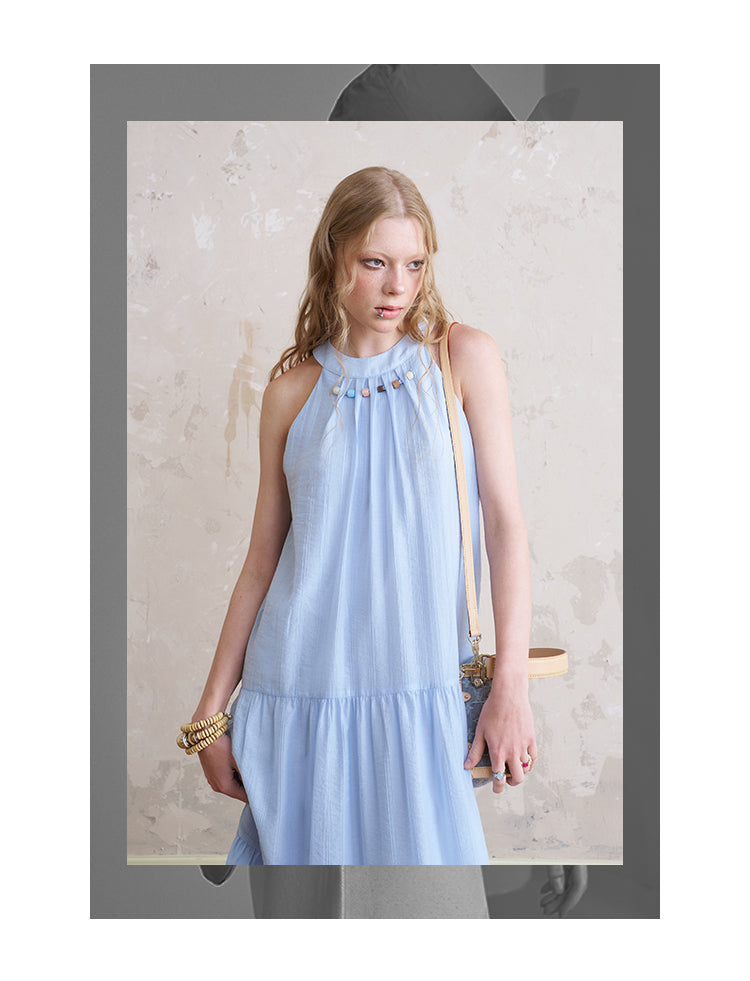 Beaded Halter Neck Maxi Dress
