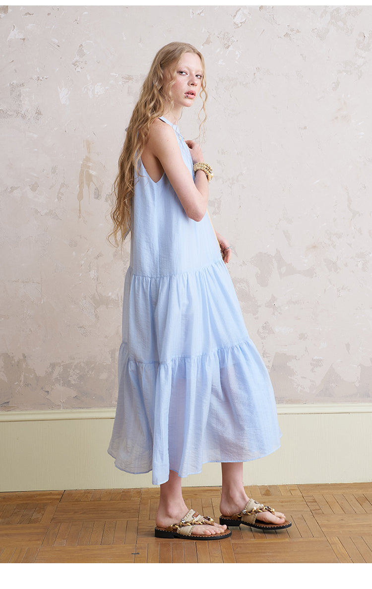 Beaded Halter Neck Maxi Dress