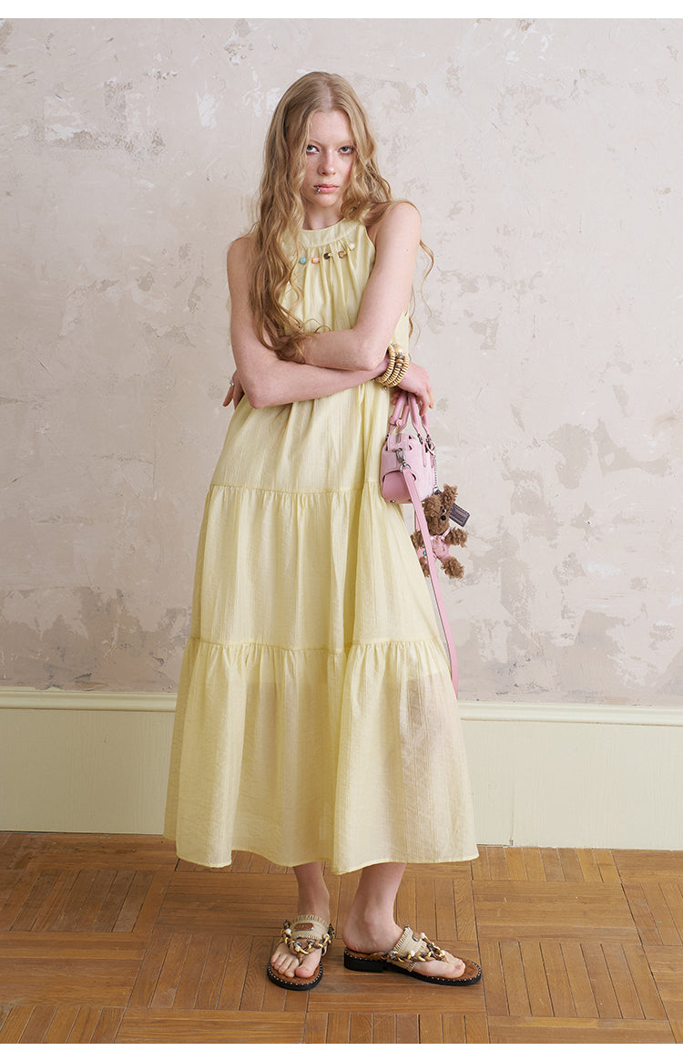 Beaded Halter Neck Maxi Dress
