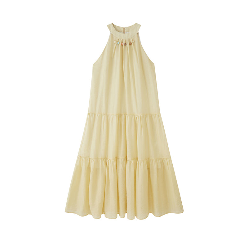 Beaded Halter Neck Maxi Dress