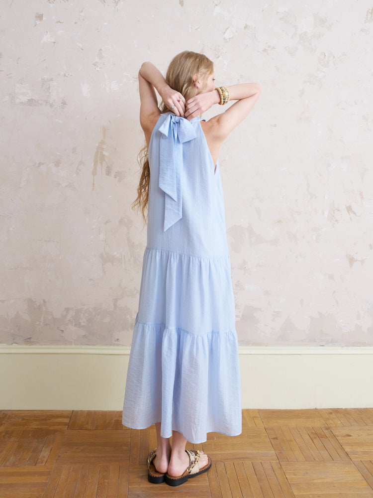 Beaded Halter Neck Maxi Dress