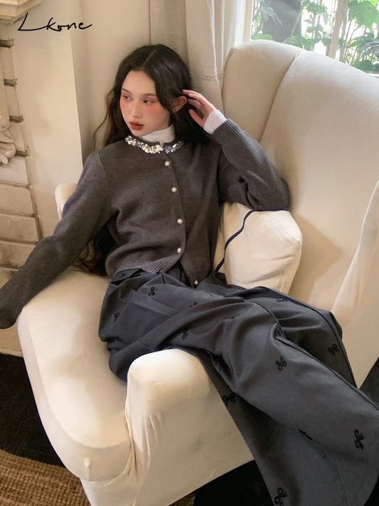 Sequin-Embellished Knit Cardigan