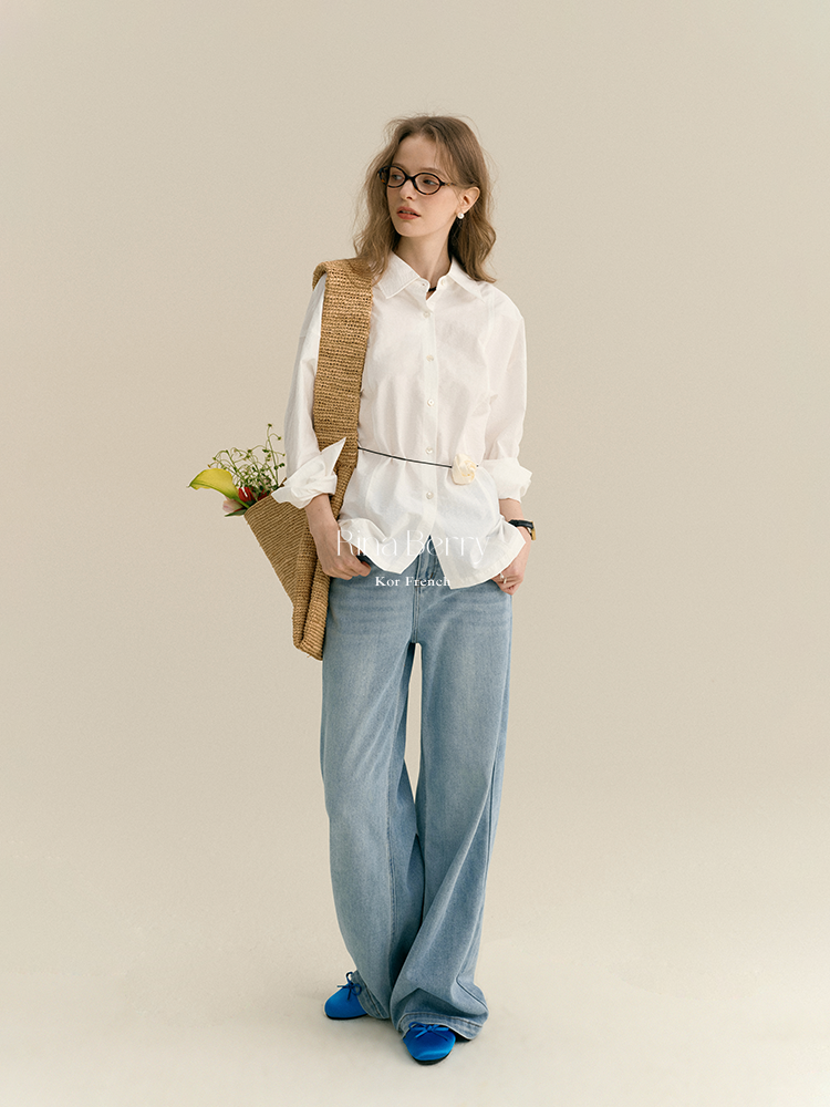 Basic Shirt With Back Waist Button
