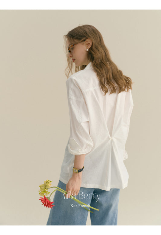Basic Shirt With Back Waist Button