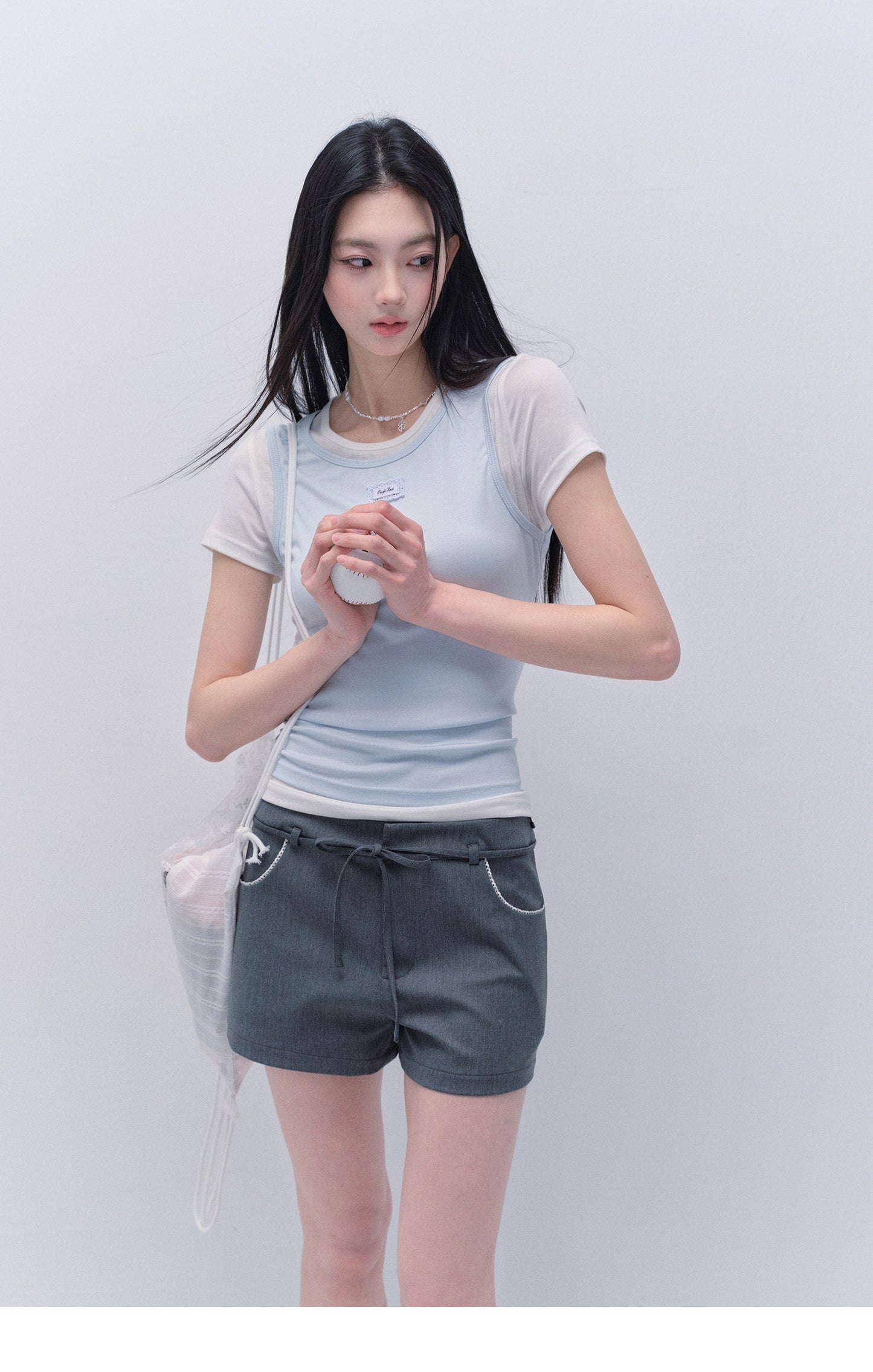Two-Tone Faux-Layered T-Shirt
