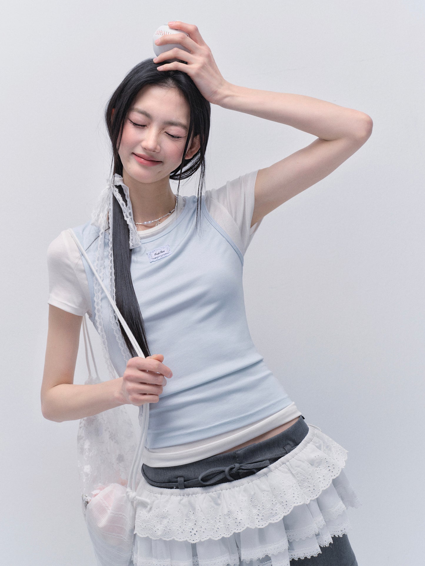 Two-Tone Faux-Layered T-Shirt