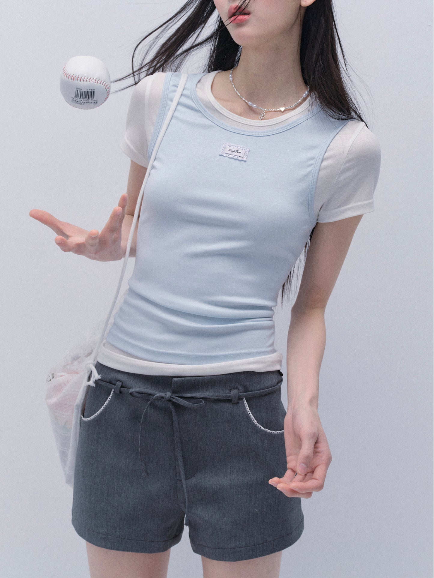 Two-Tone Faux-Layered T-Shirt