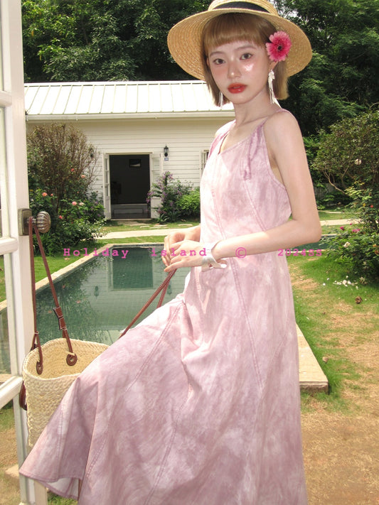 Oblique Seamed Cami Dress With Adjustable Fringe Straps