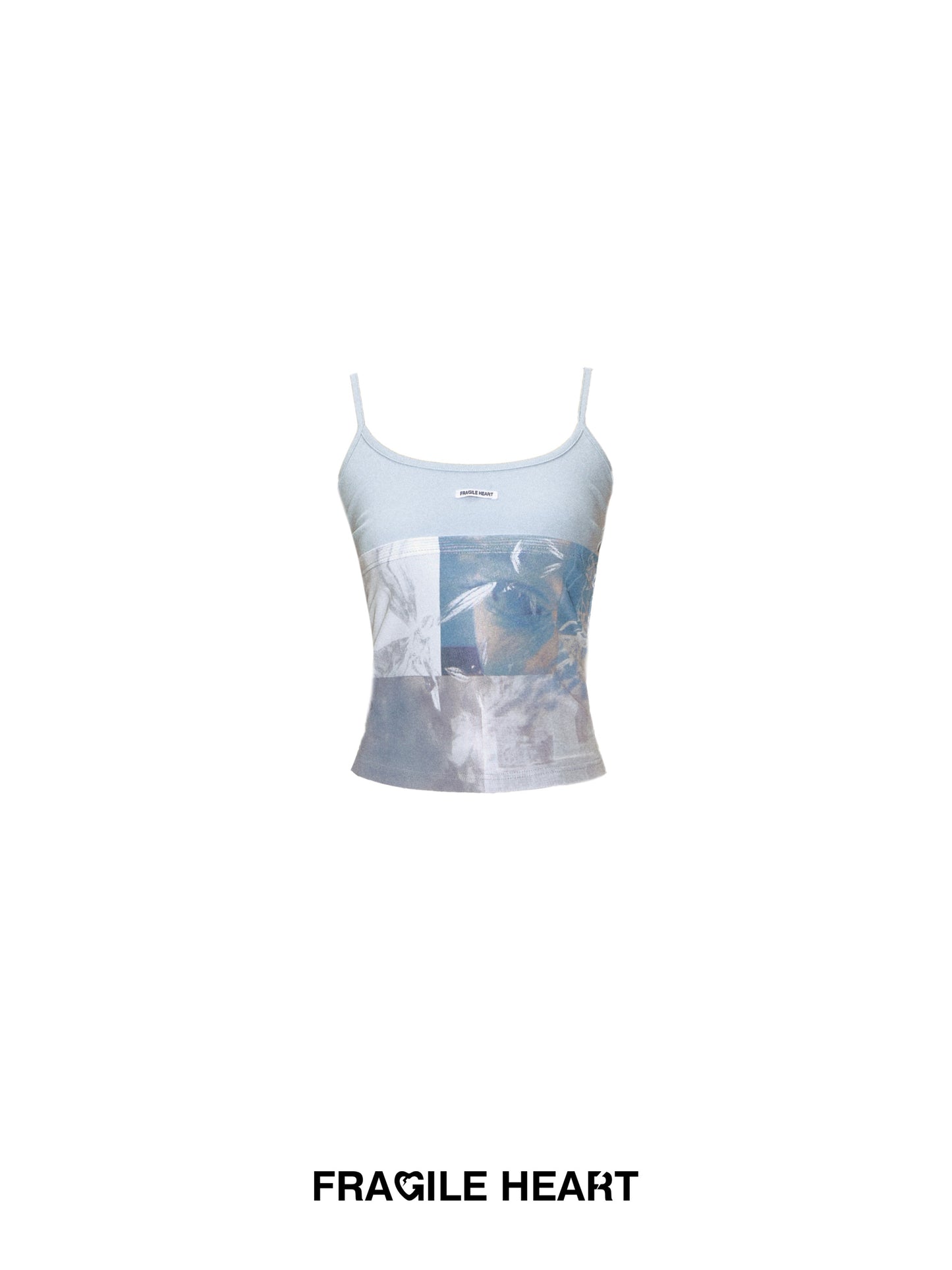 Pictorial Collage Print Fitted Camisole