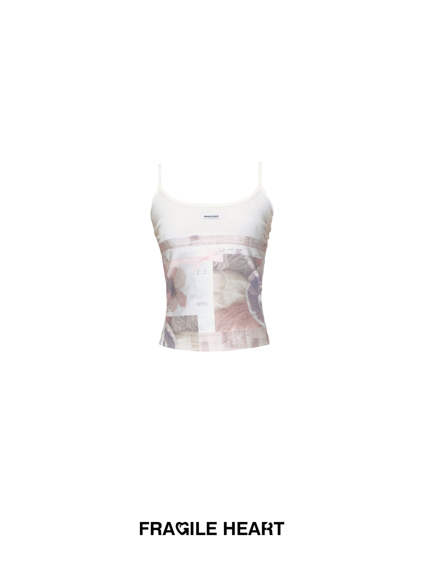 Pictorial Collage Print Fitted Camisole