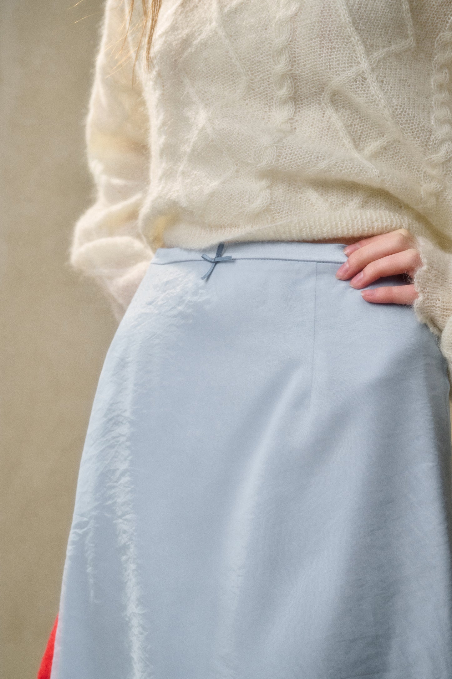 Lace-Trimmed Satin Skirt In Two Lengths