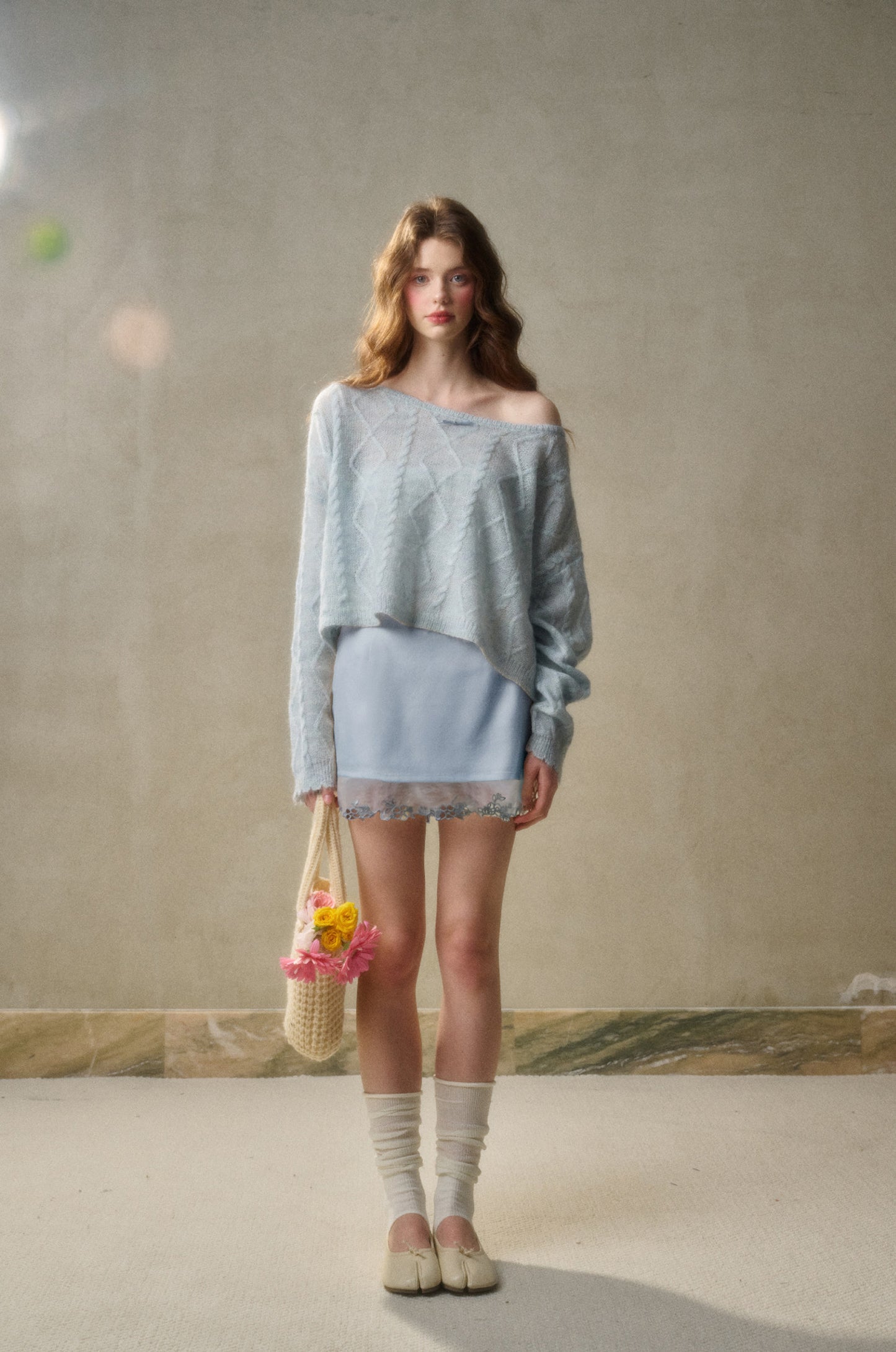 Lace-Trimmed Satin Skirt In Two Lengths