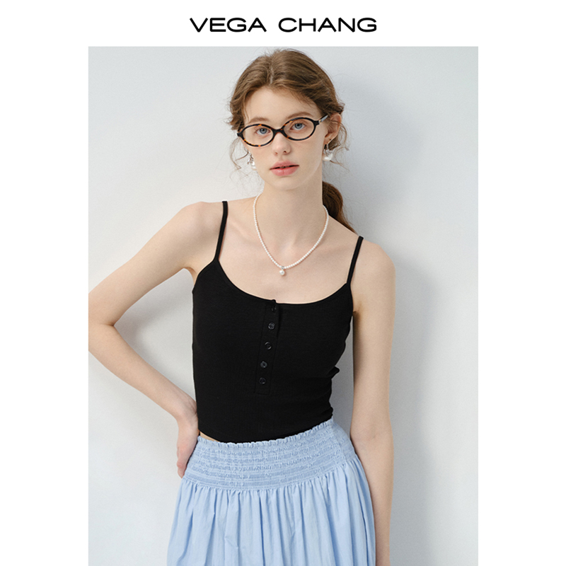 Half-Button Padded Camisole Top