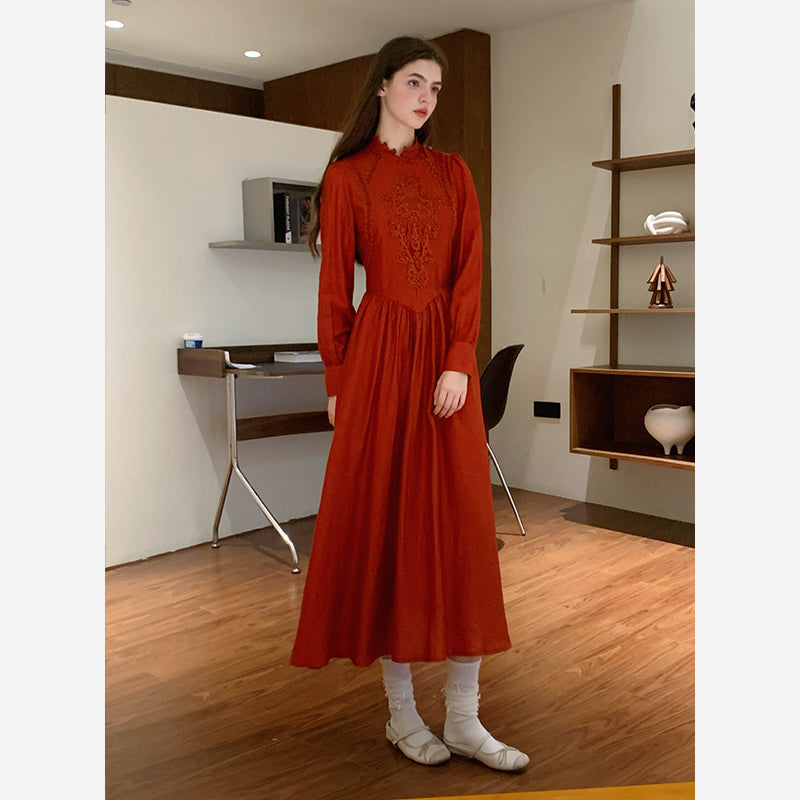 Embroidered Dress In Three Sleeve Styles