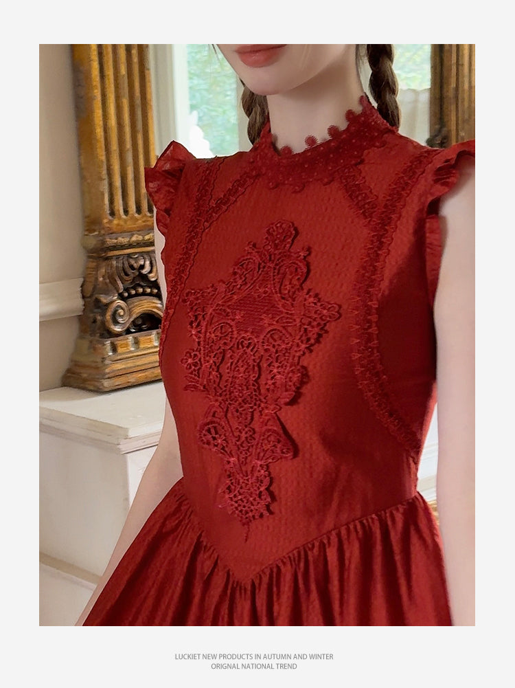 Embroidered Dress In Three Sleeve Styles