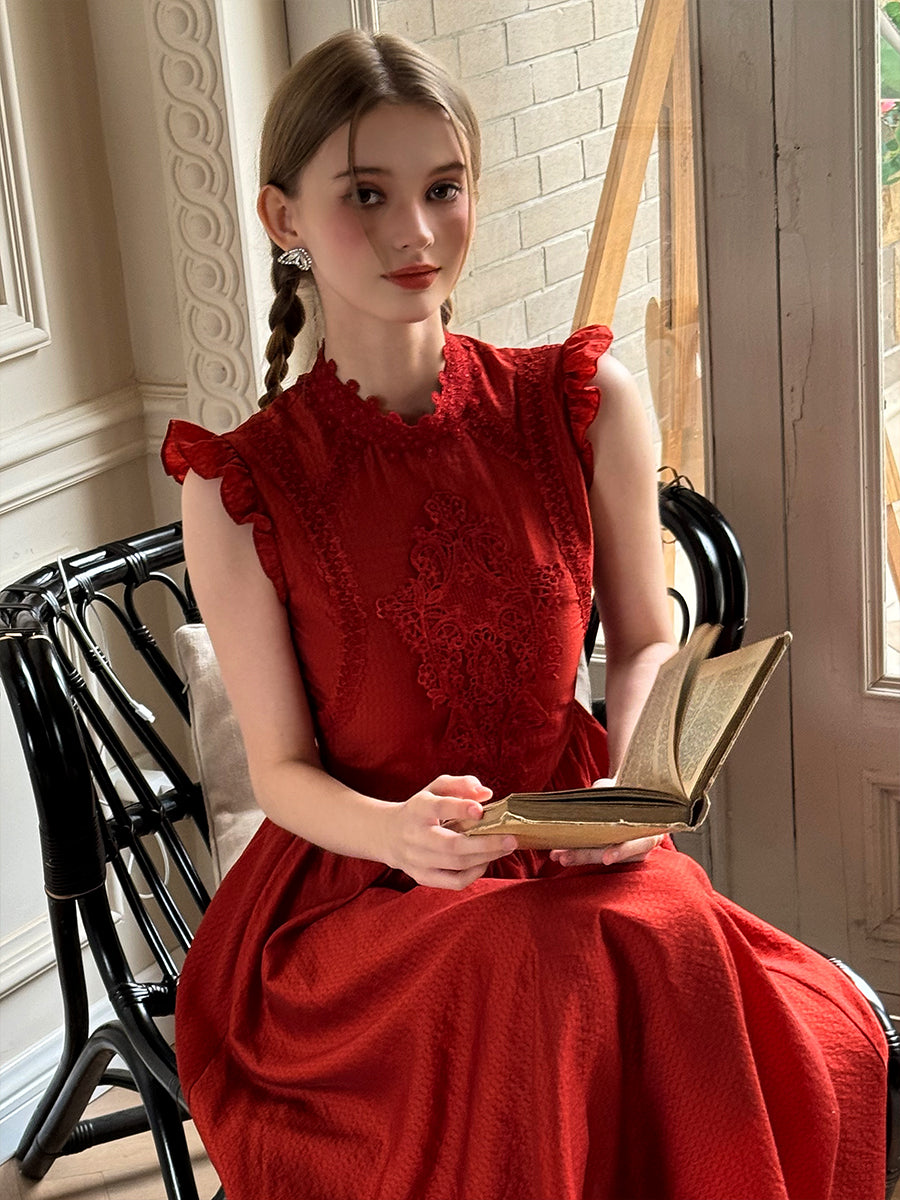 Embroidered Dress In Three Sleeve Styles