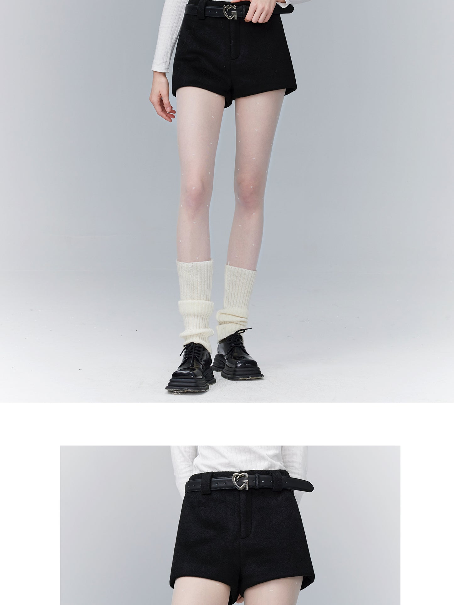 Wool Blend Micro Shorts