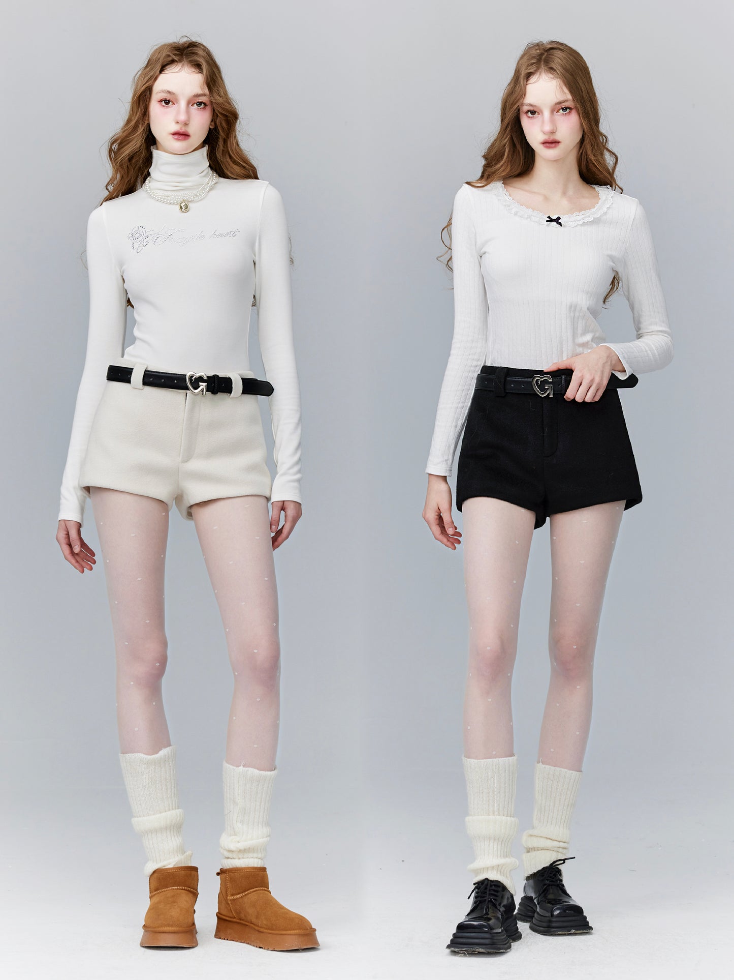 Wool Blend Micro Shorts