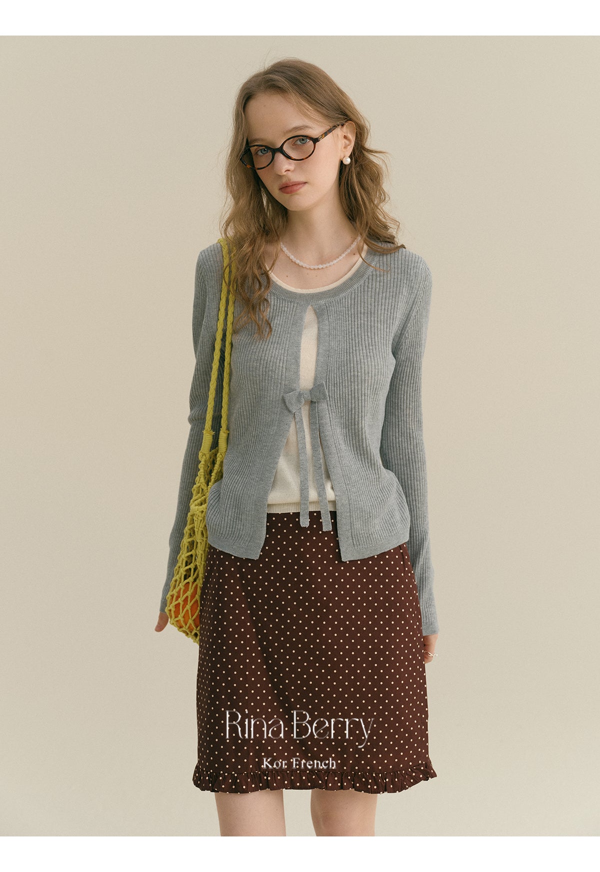 Polka Dot Ruffle-Trimmed Classic Skirt