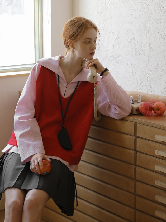 Soft V-Neck Wool Vest