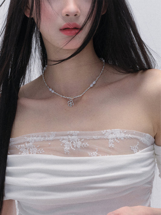 Heart-Shaped Clover Pendant Necklace