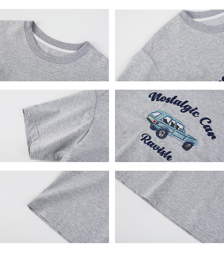 Retro Car Embroidered T-Shirt