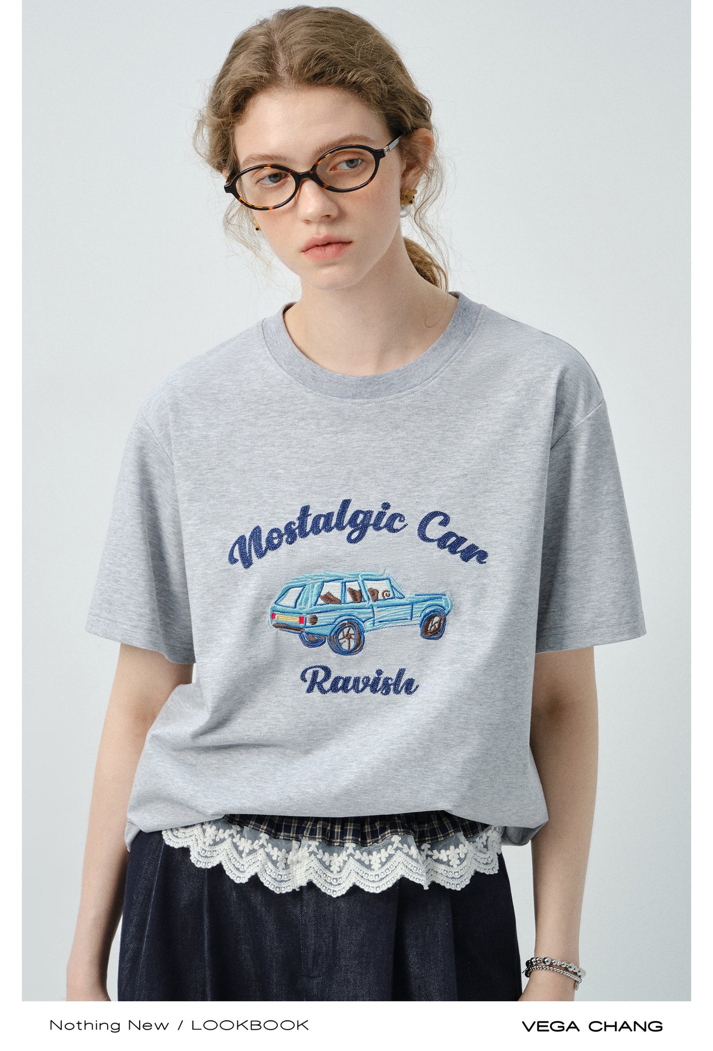 Retro Car Embroidered T-Shirt