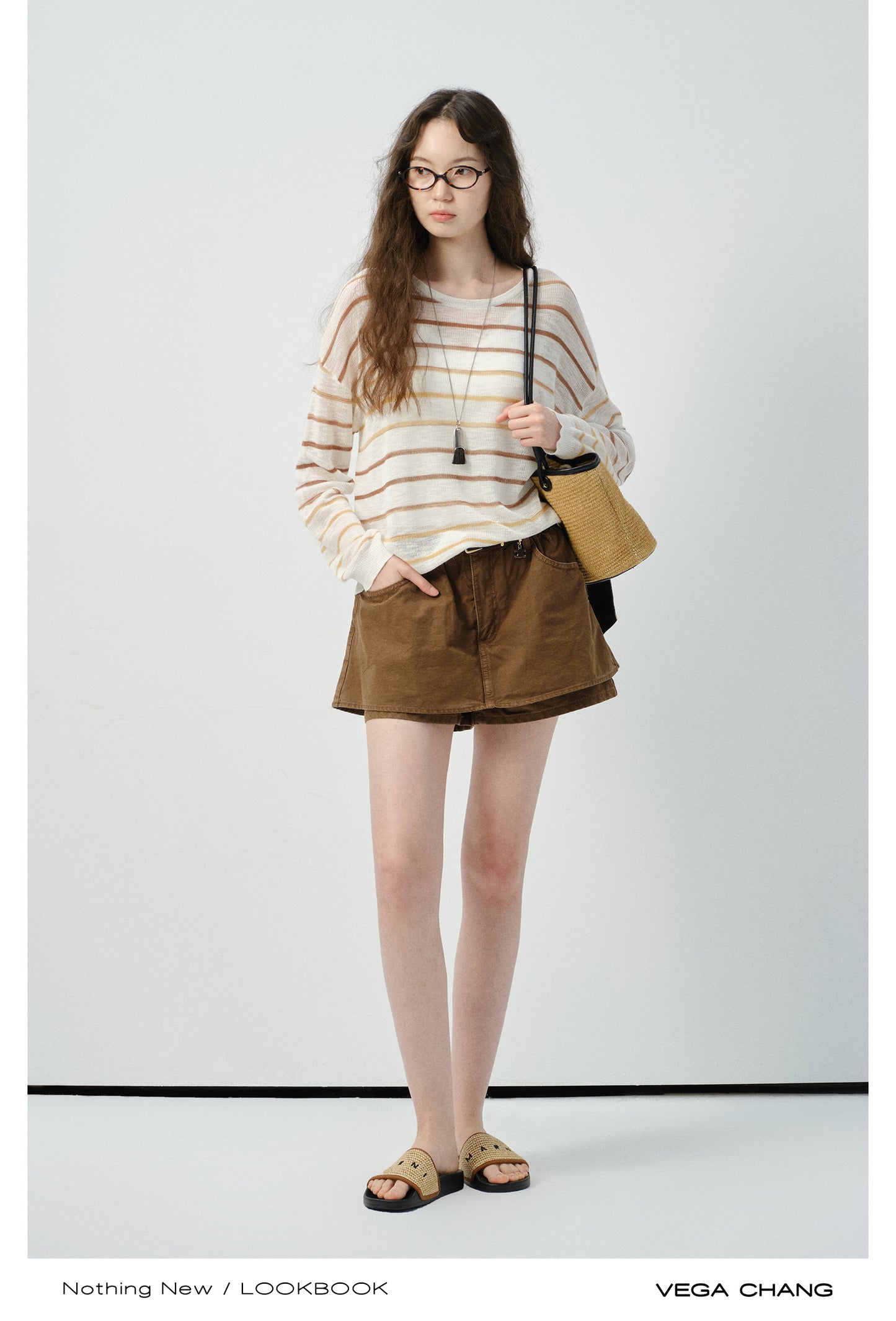 Layered Cotton A-Line Skirt Pants