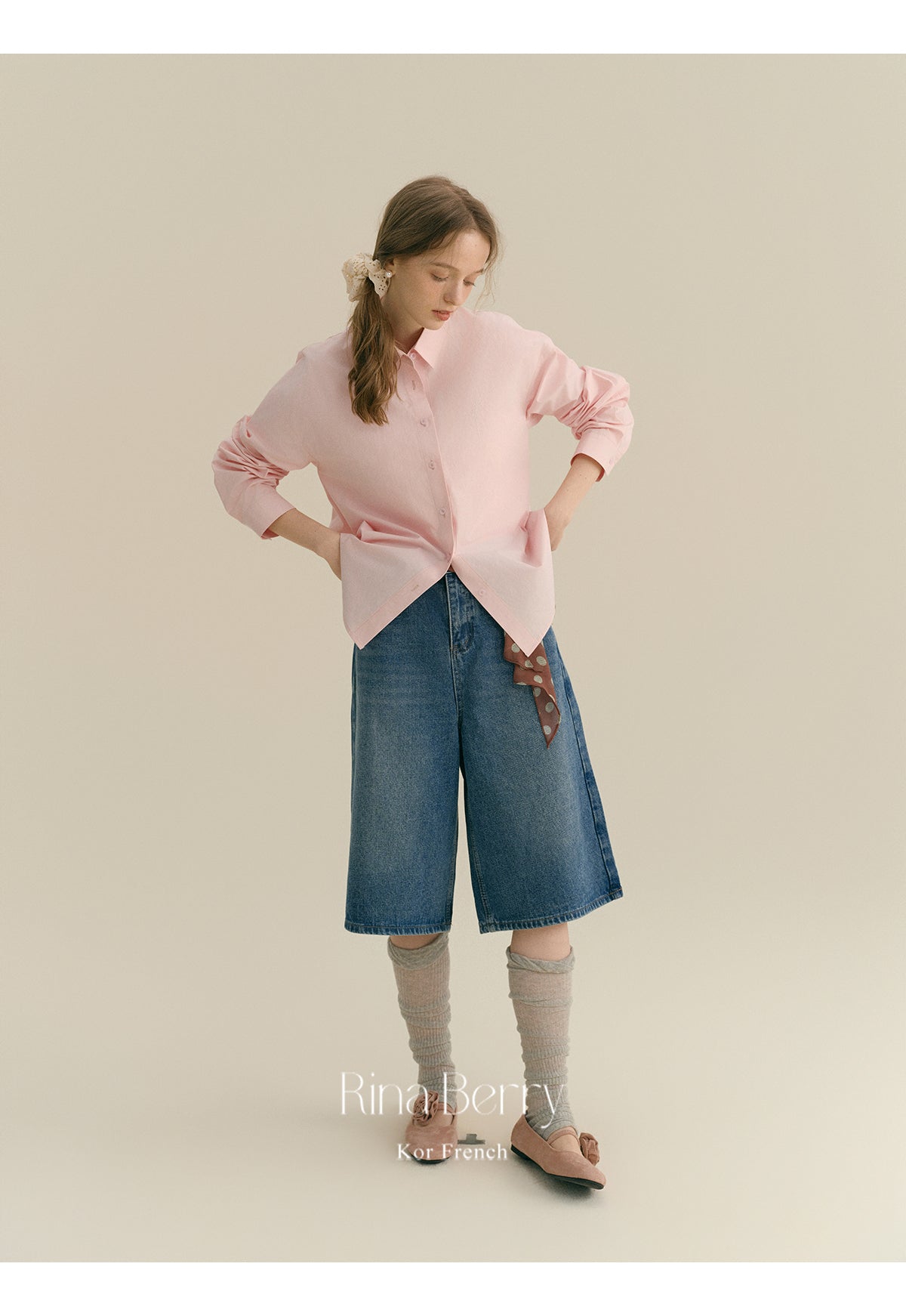 Baggy Denim Bermuda Shorts