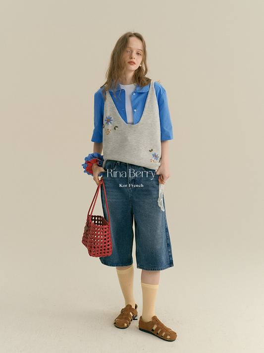 Baggy Denim Bermuda Shorts